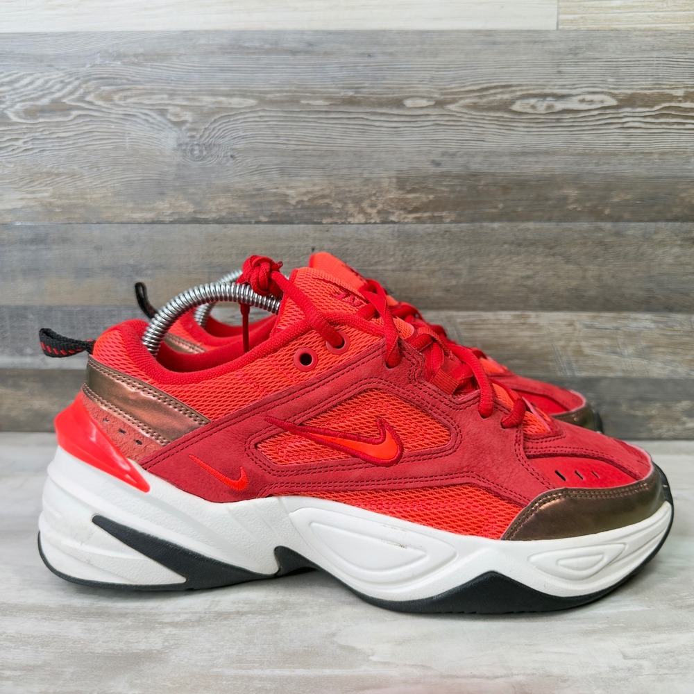 Nike M2K Tekno Women Size 8.5 Sneakers Chunky Dad Shoes Red Bronze AV7030-600